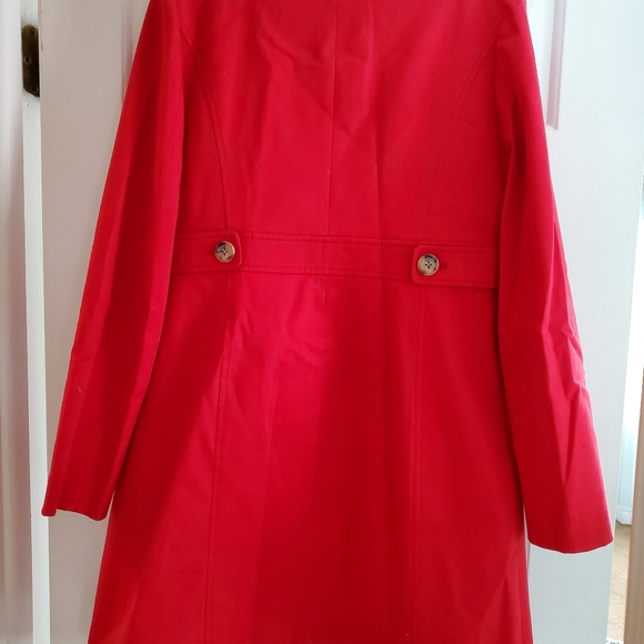 Red Spring Pea Coat - Picture 2 of 4